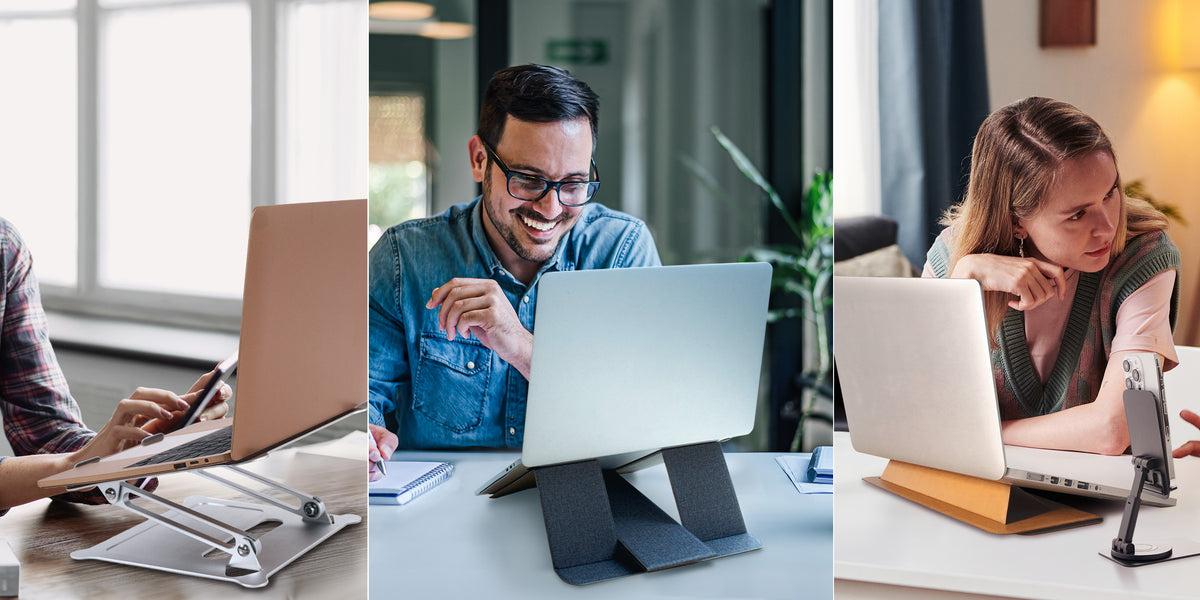 SenseAGE Supporto Pieghevole Per Laptop: Portatile, Leggero E Antiscivolo Per MacBook E Notebook Fino A 15,4'' (Argento)