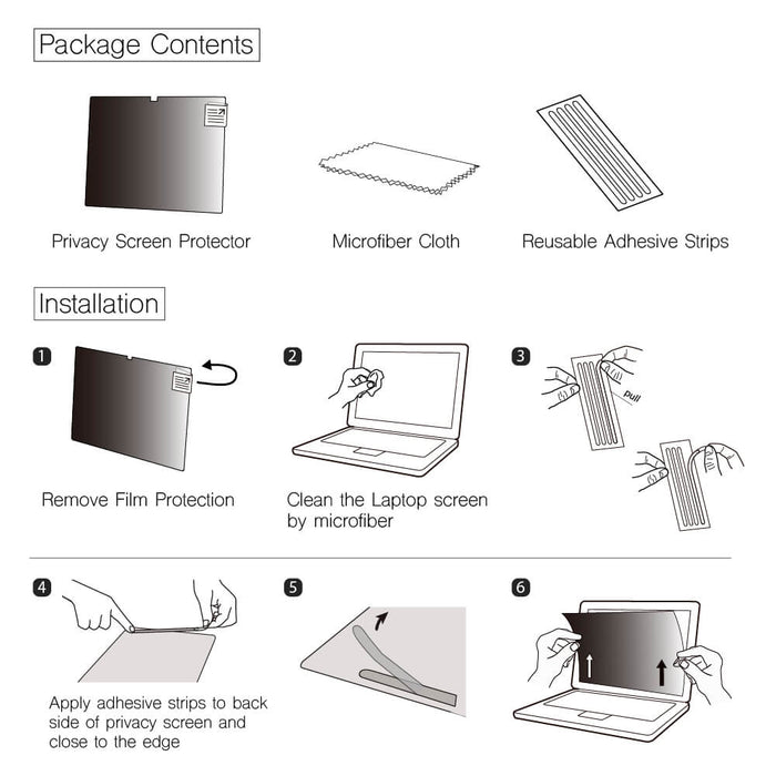 MacBook Pro/Air用粘着式プライバシースクリーンプロテクター