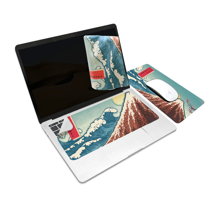 3-in-1 Portable, Washable Mouse Pad & Keyboard Cloth-Fuji Ukiyo-e