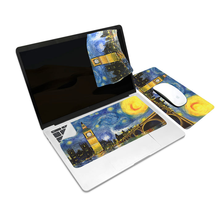 3-in-1 Portable, Washable Mouse Pad & Keyboard Cloth-London Night